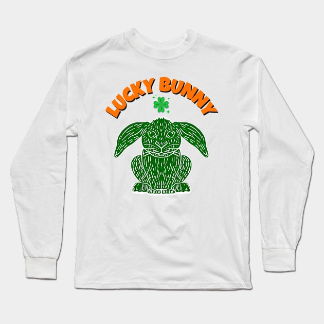 Lucky Irish Bunny Long Sleeve T-Shirt by DMcK Designs